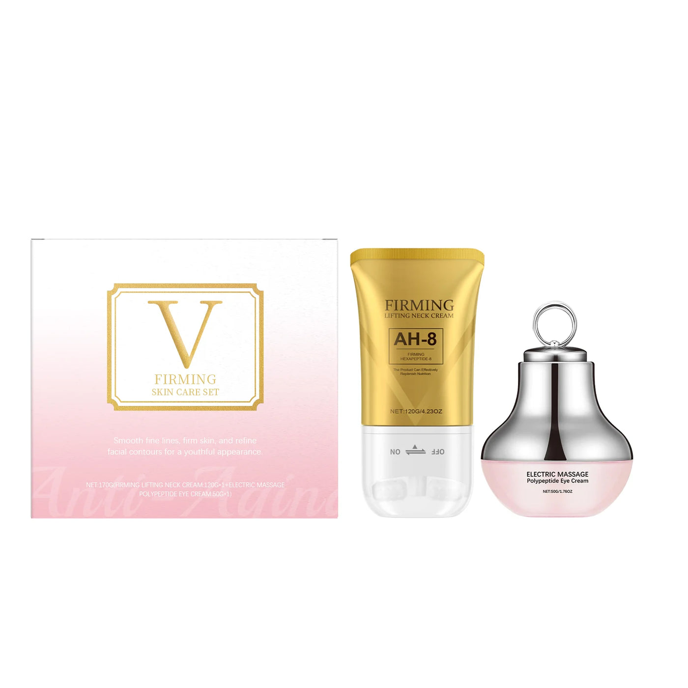 AH-8 Seoul Glow Neck & Eye Care Set – Electric Massager, Firming Cream & Eye Treatment