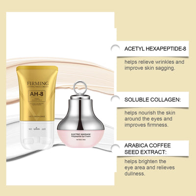 AH-8 Seoul Glow Neck & Eye Care Set – Electric Massager, Firming Cream & Eye Treatment