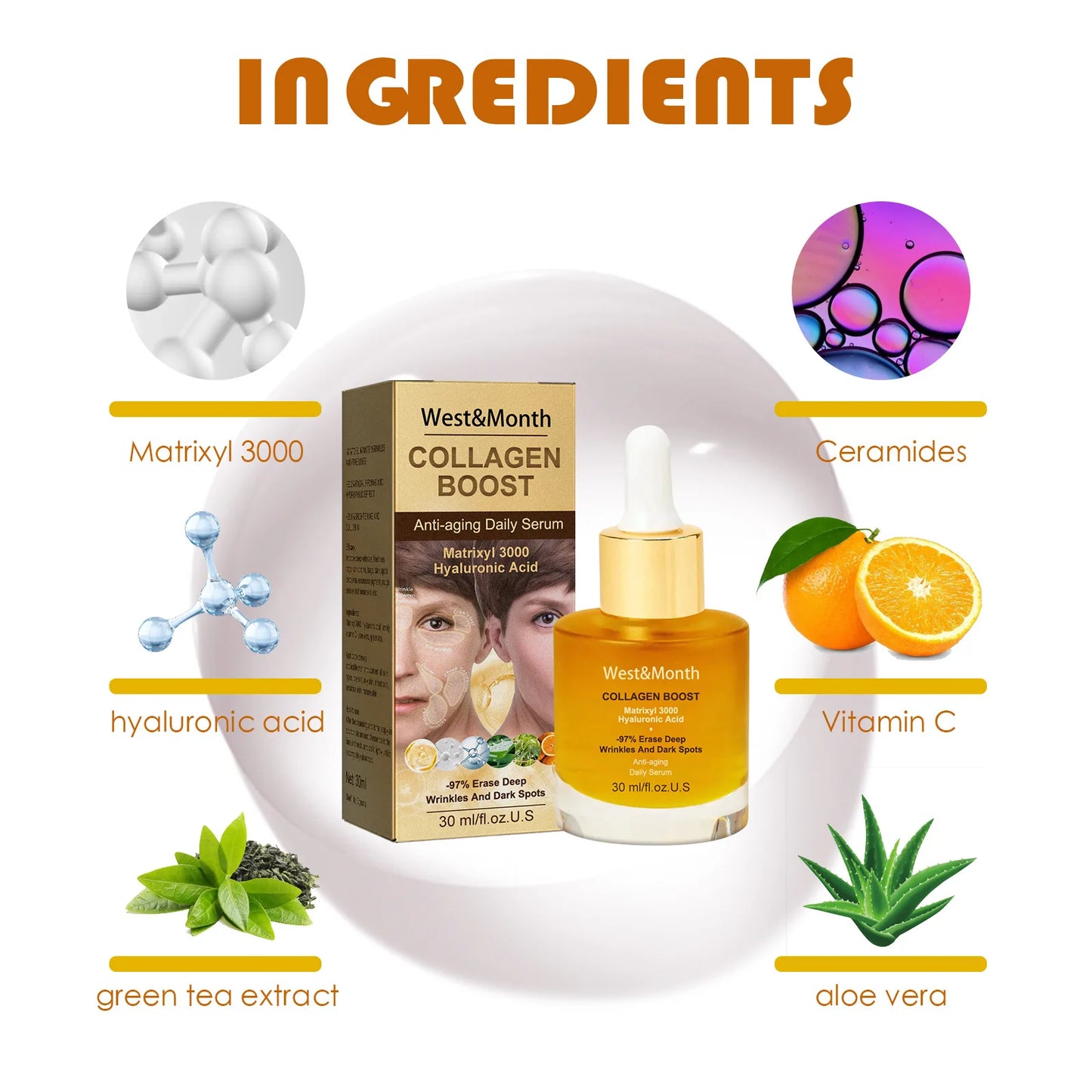 30ml Collagen Facial Serum – Anti-Aging, Hydrating & Brightening