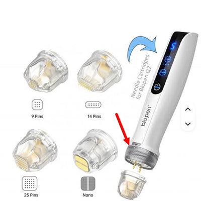 Bio Pen Q2 Disposable RF Microneedle Cartridge – Titanium Stamp 9/14/25 Pins