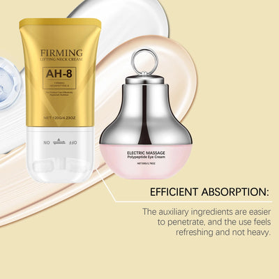 AH-8 Seoul Glow Neck & Eye Care Set – Electric Massager, Firming Cream & Eye Treatment